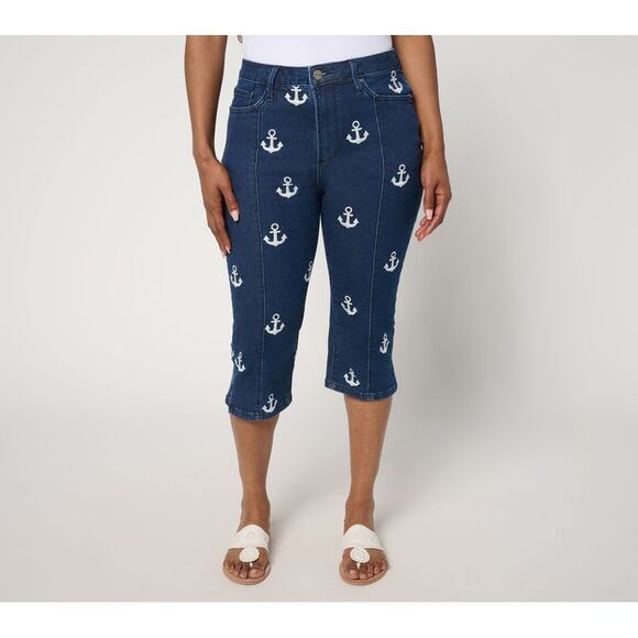 Driftwood Women's Pants Sz 0 Drifod Jeans Embroidered Clam Mint Glass A697484 - Picture 1 of 4